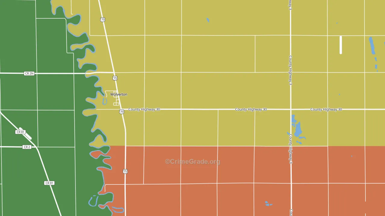 Wolverton, MN Map of Assault Rates