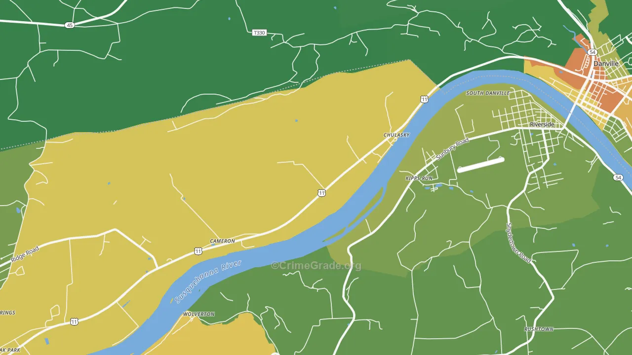 Wolverton, PA Map of Assault Rates