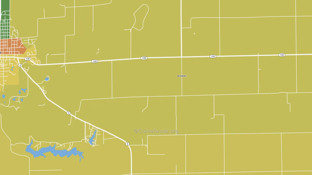 Womac, IL Map of Assault Rates