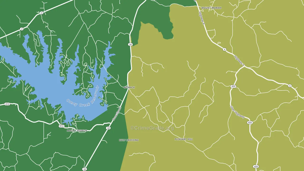 Womack, LA Map of Assault Rates