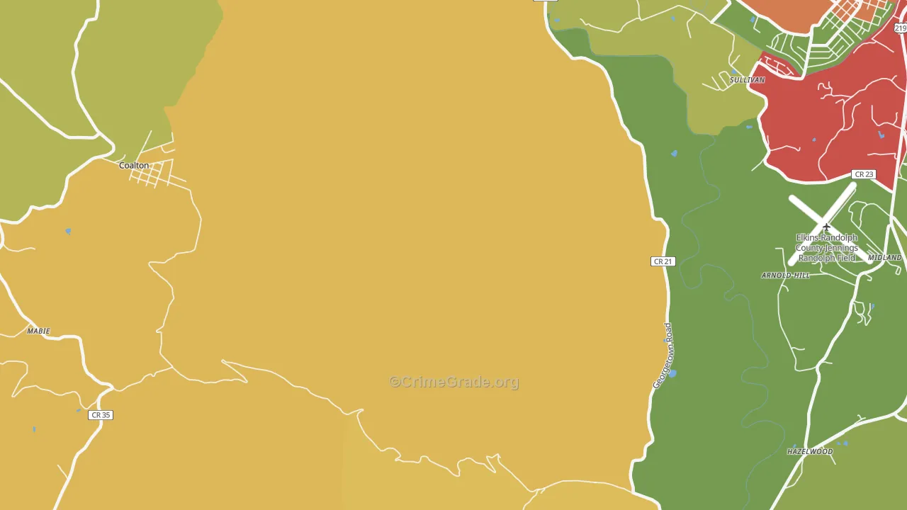 Womelsdorf, WV Map of Assault Rates