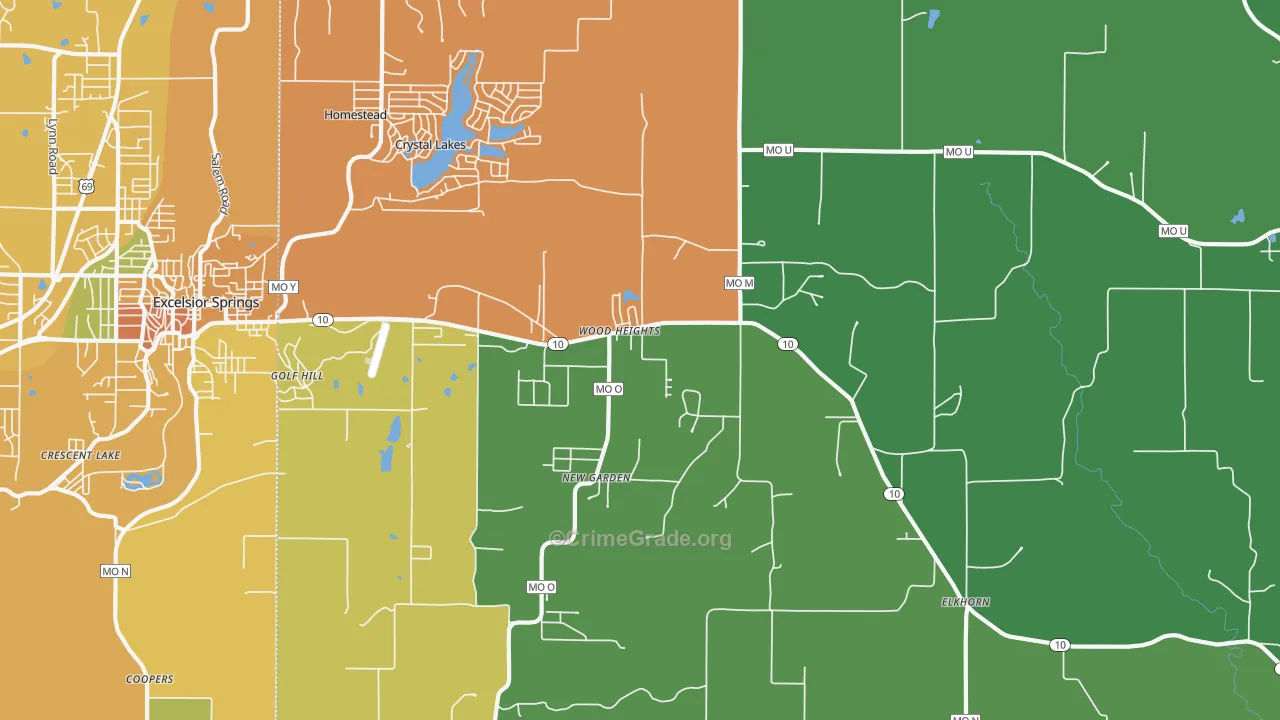 Wood Heights, MO Map of Assault Rates