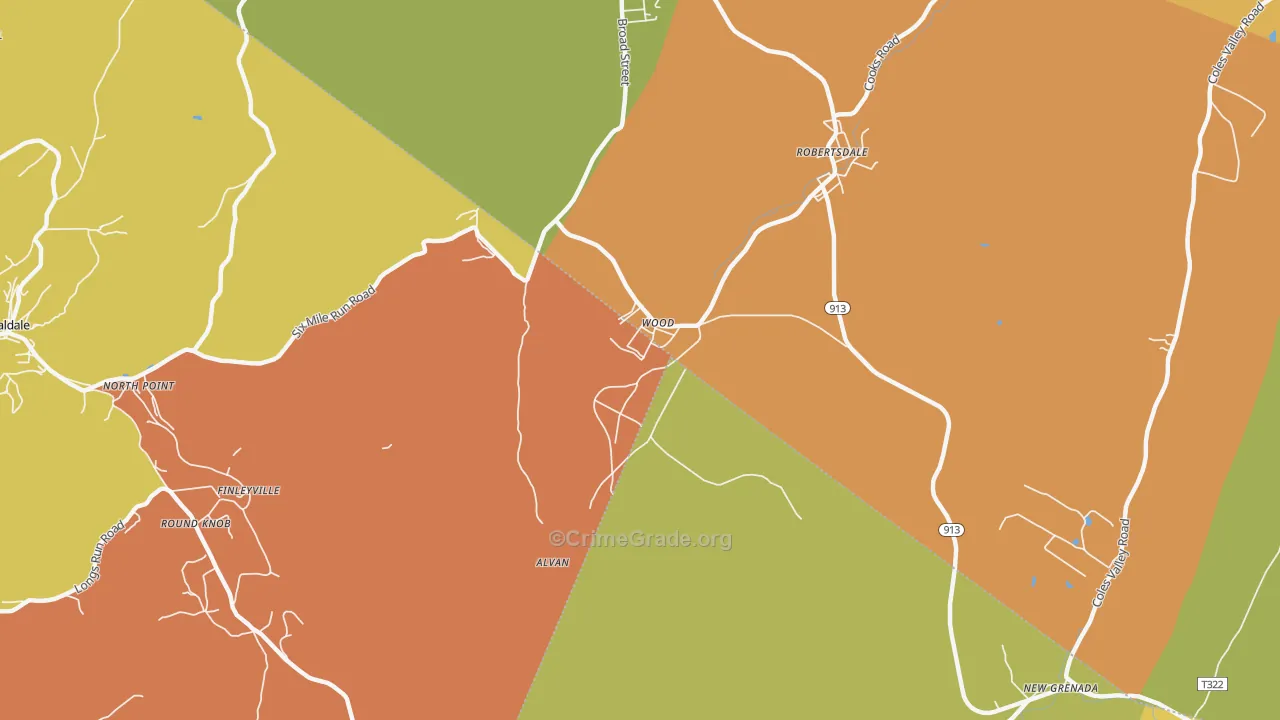 Wood, PA Map of Assault Rates