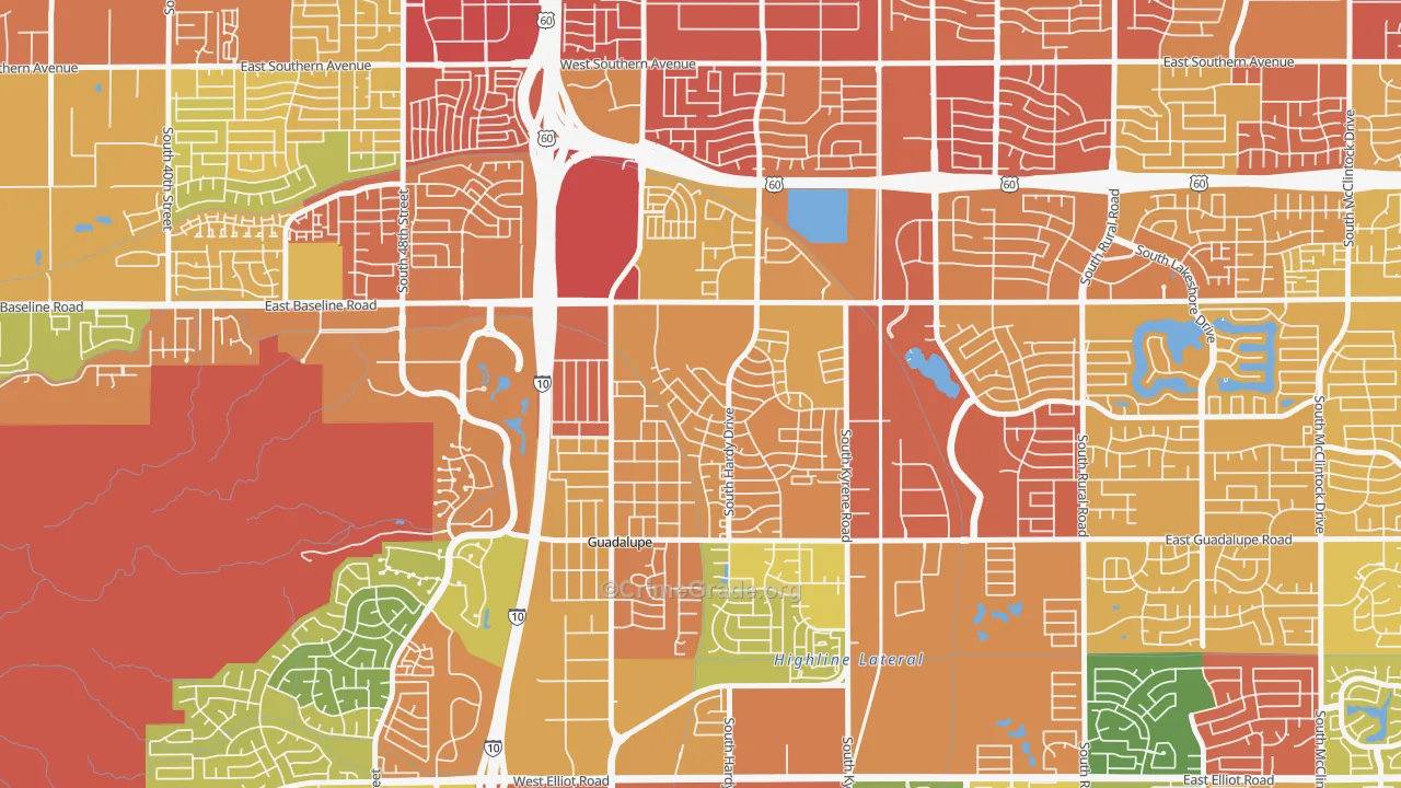 Wood Park, Tempe, AZ Map of Assault Rates