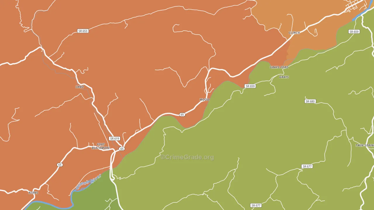Wood, VA Map of Assault Rates