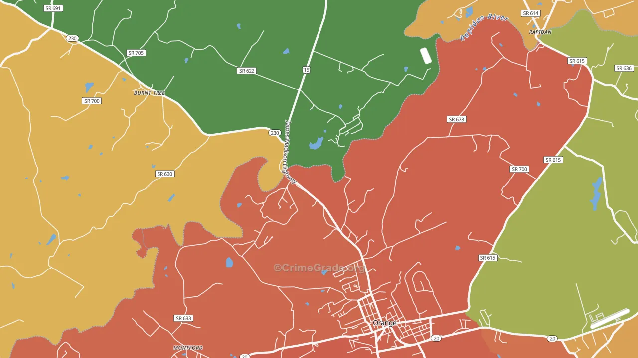 Woodberry Forest, VA Map of Assault Rates