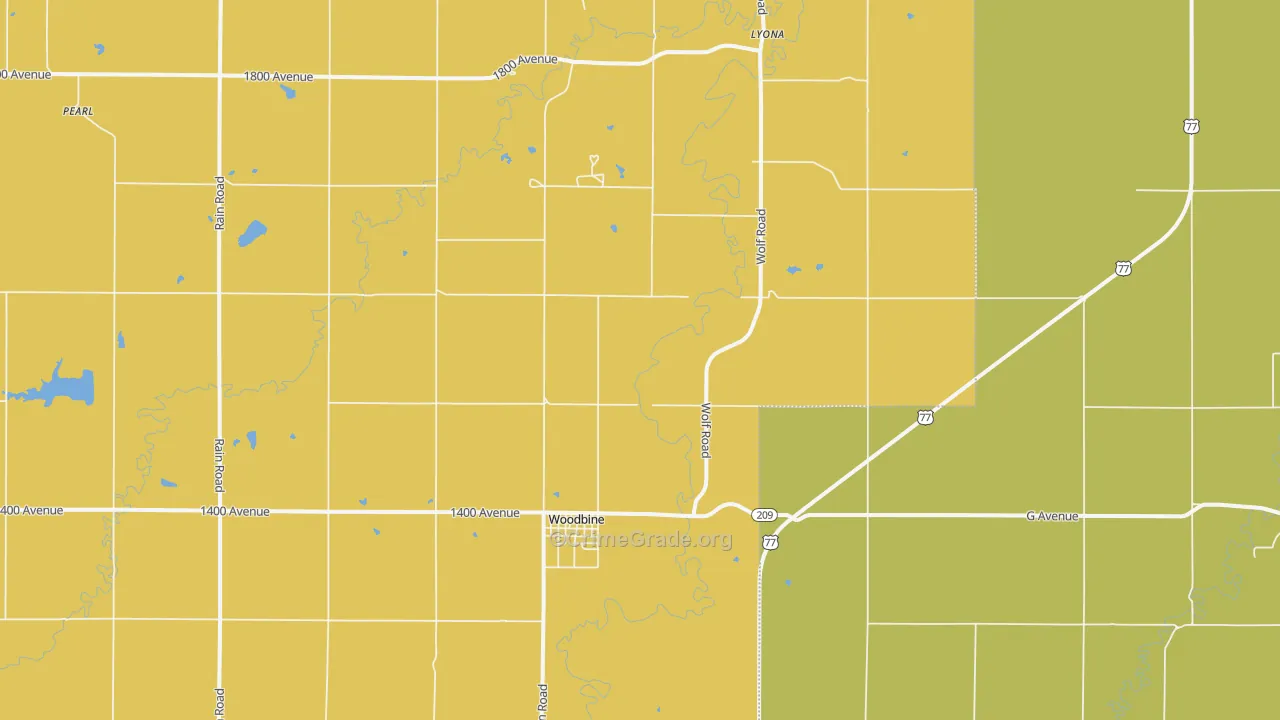 Woodbine, KS Map of Assault Rates