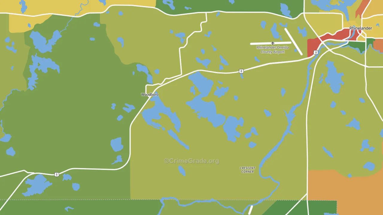 Woodboro, WI Map of Assault Rates