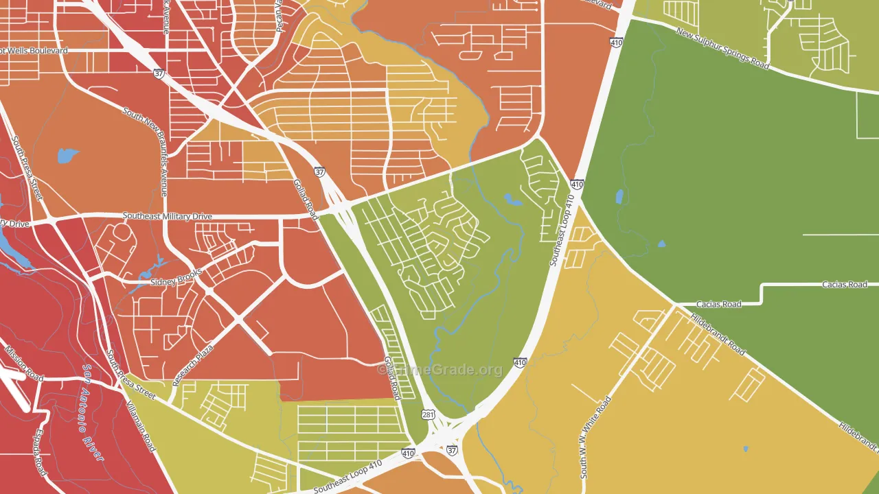 Woodbridge at Monte Viejo, San Antonio, TX Map of Assault Rates