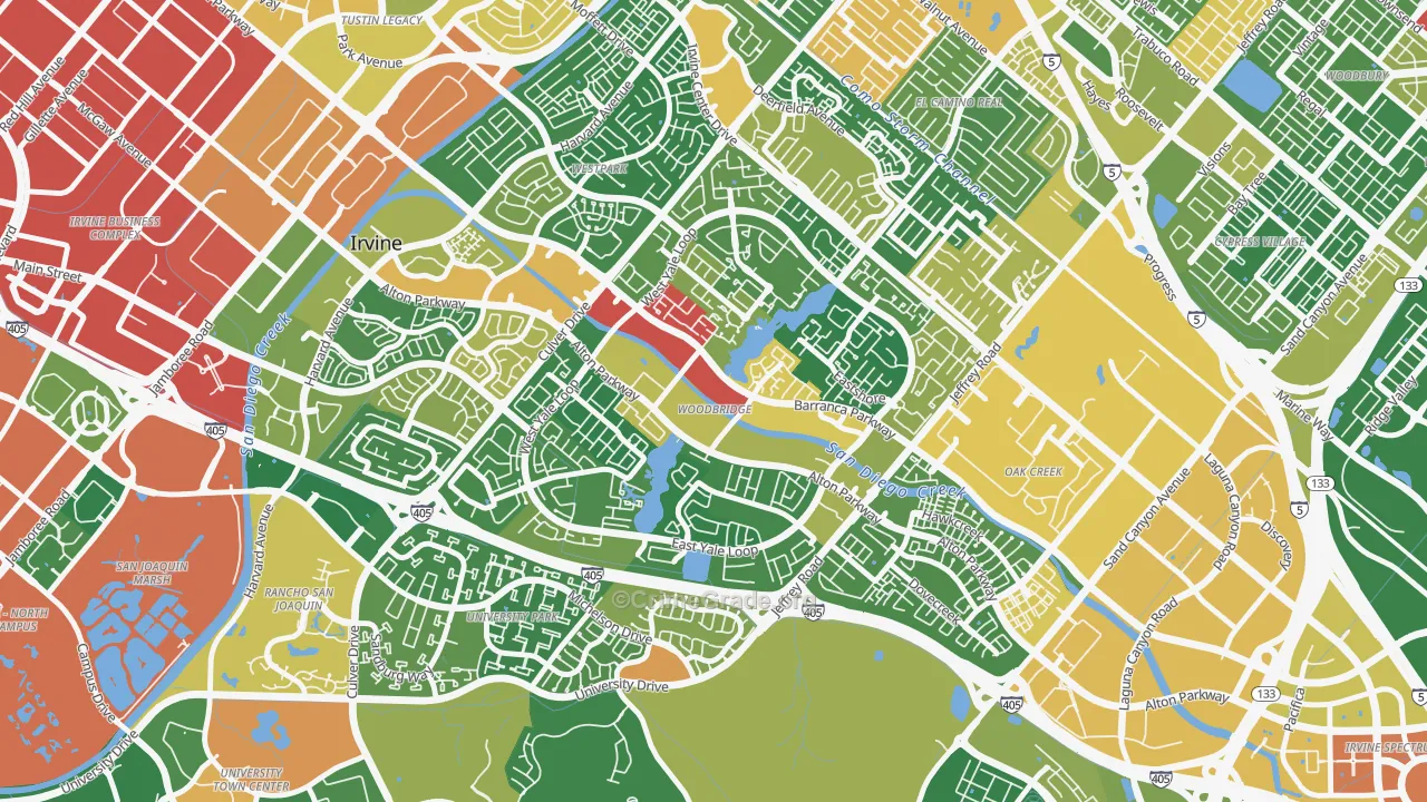 Woodbridge, Irvine, CA Map of Assault Rates