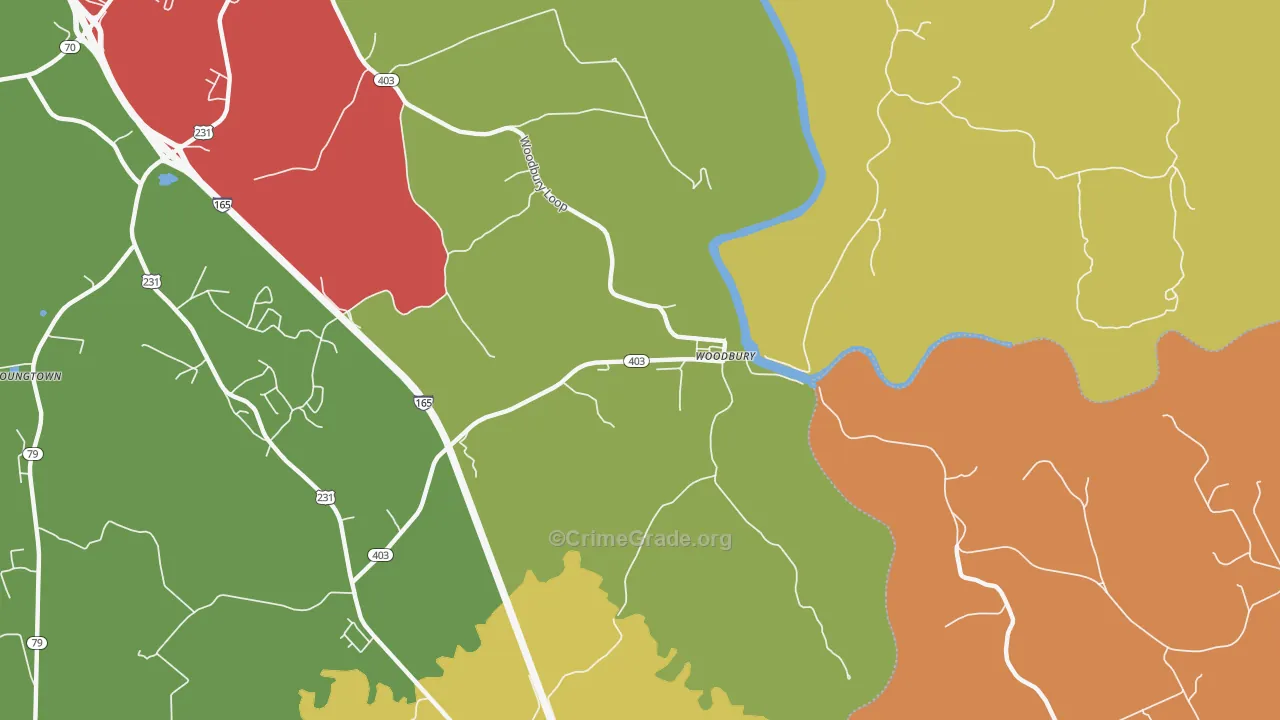 Woodbury, KY Map of Assault Rates