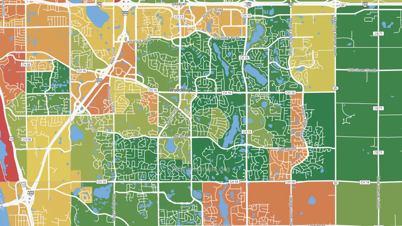 Woodbury, MN Map of Assault Rates