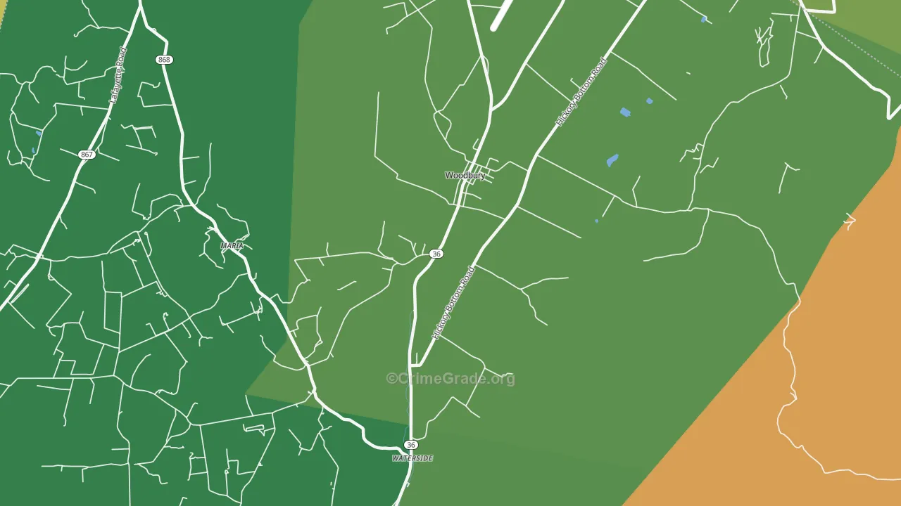 Woodbury, PA Map of Assault Rates