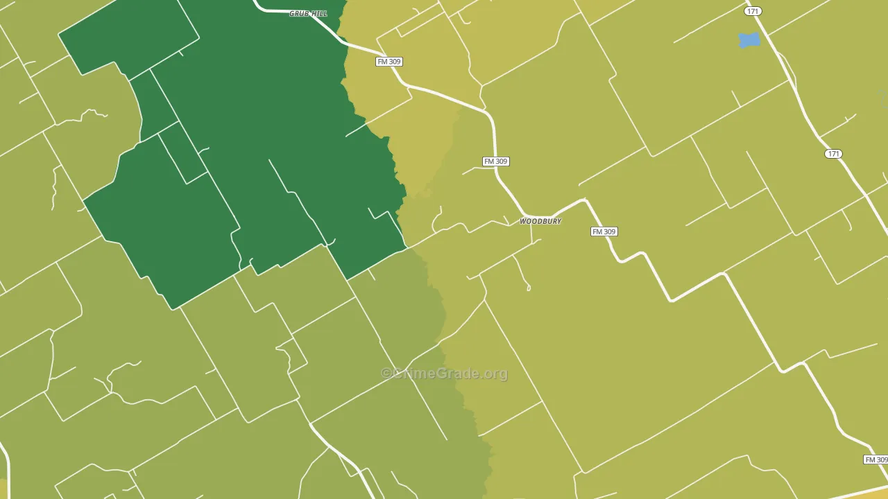 Woodbury, TX Map of Assault Rates