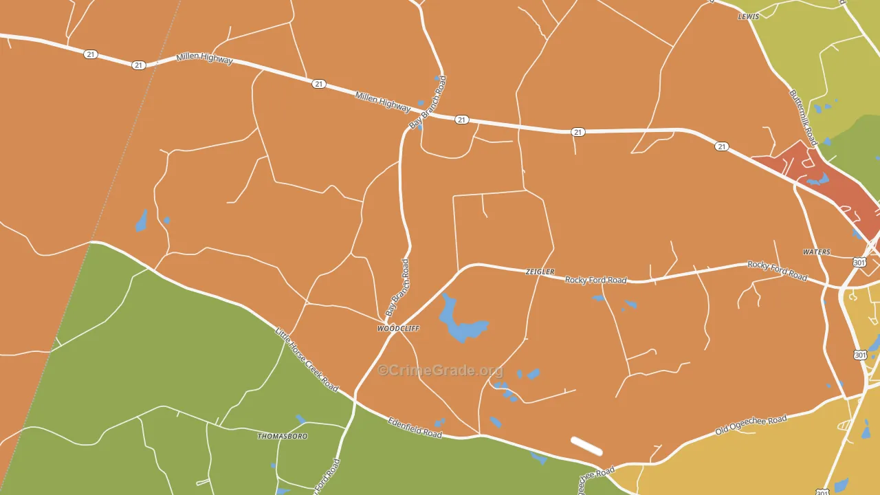 Woodcliff, GA Map of Assault Rates