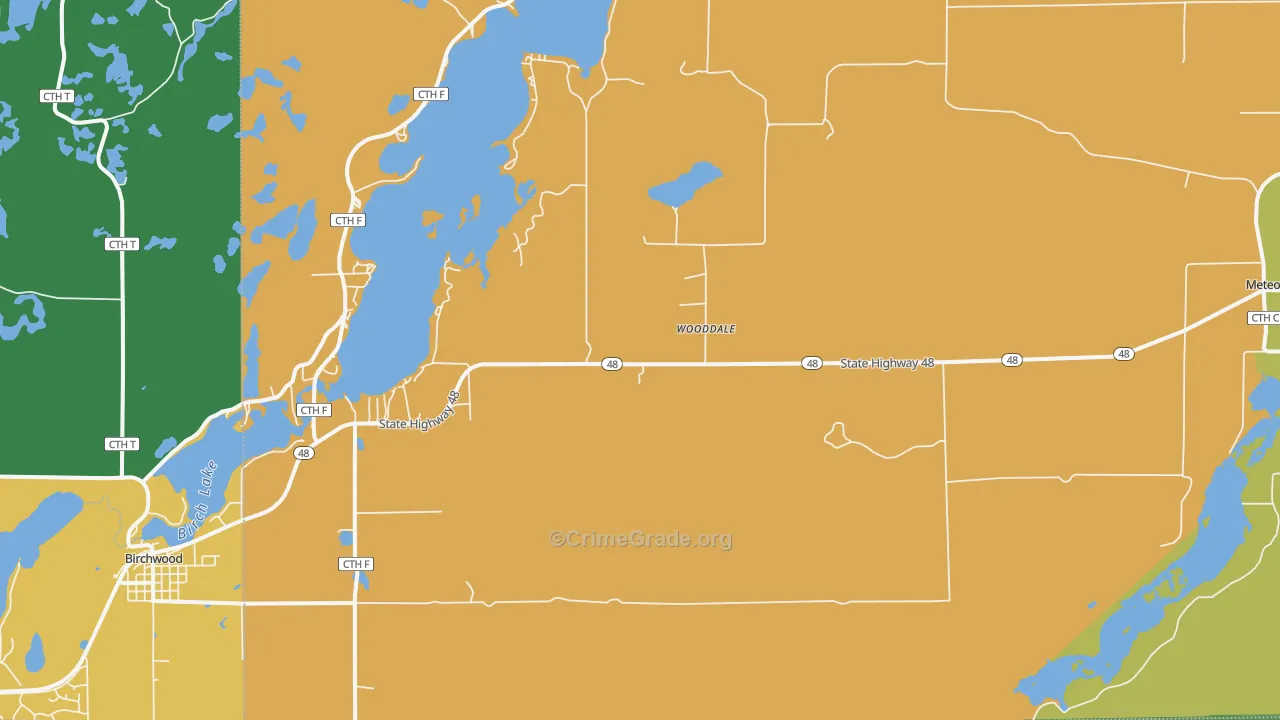 Wooddale, WI Map of Assault Rates