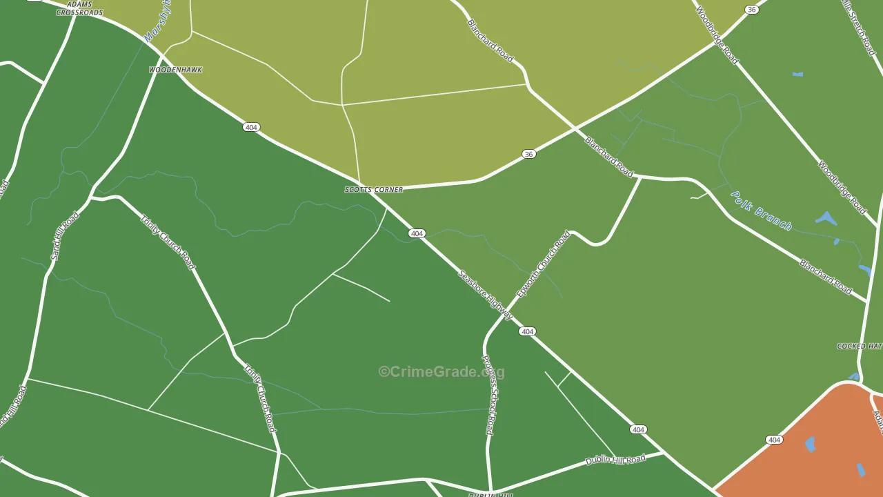 Woodenhawk, DE Map of Assault Rates