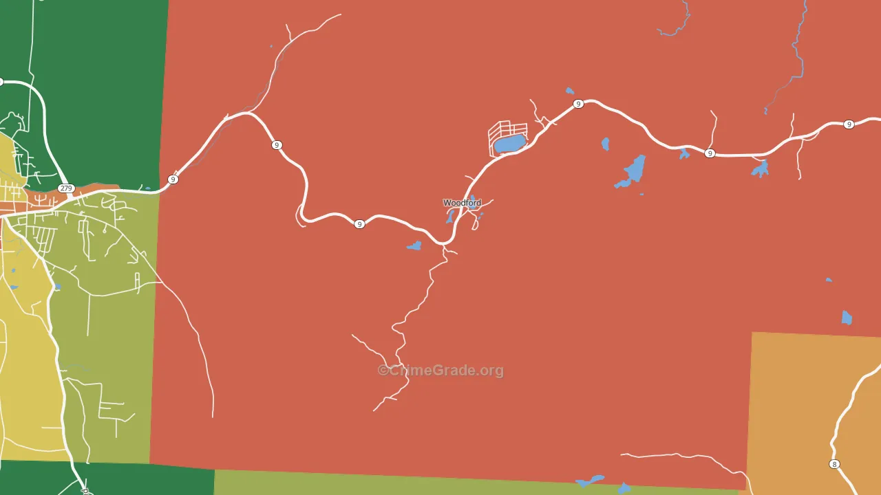 Woodford, VT Map of Assault Rates