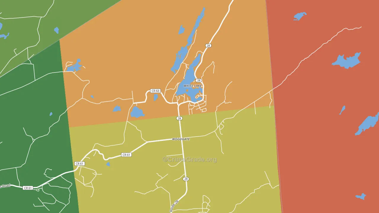 Woodgate, NY Map of Assault Rates