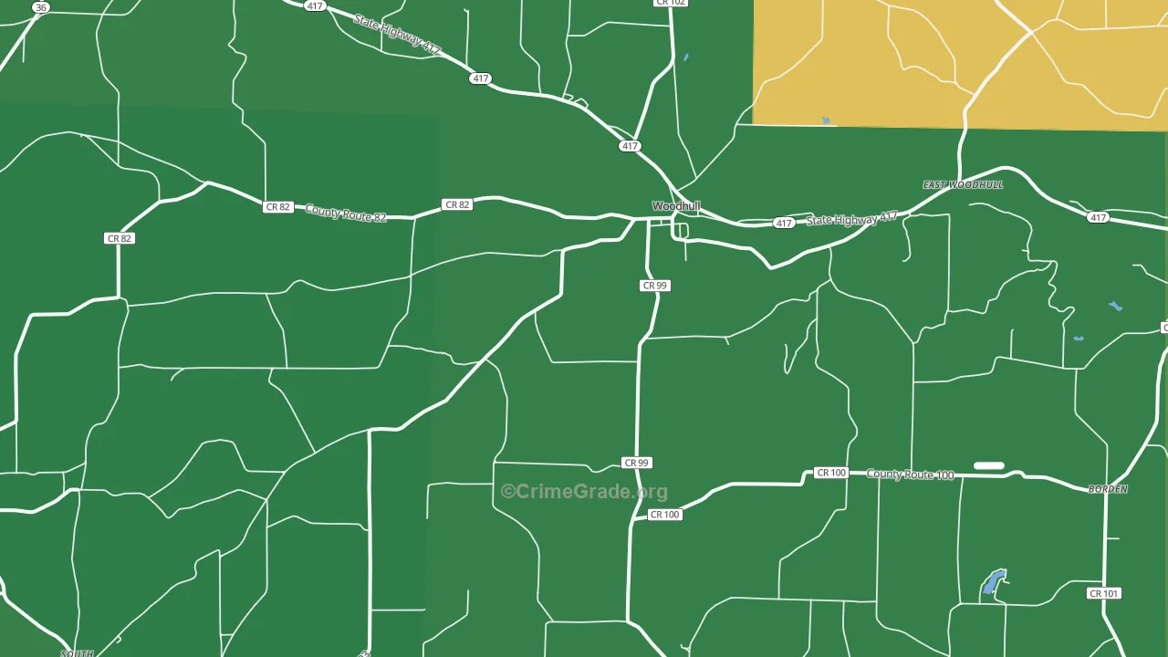 Woodhull, NY Map of Assault Rates