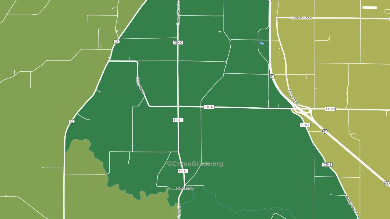Woodhull, WI Map of Assault Rates