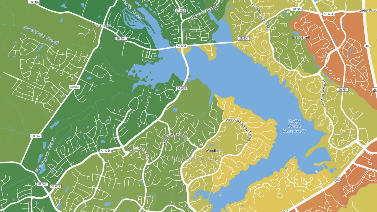 Woodlake, VA Map of Assault Rates