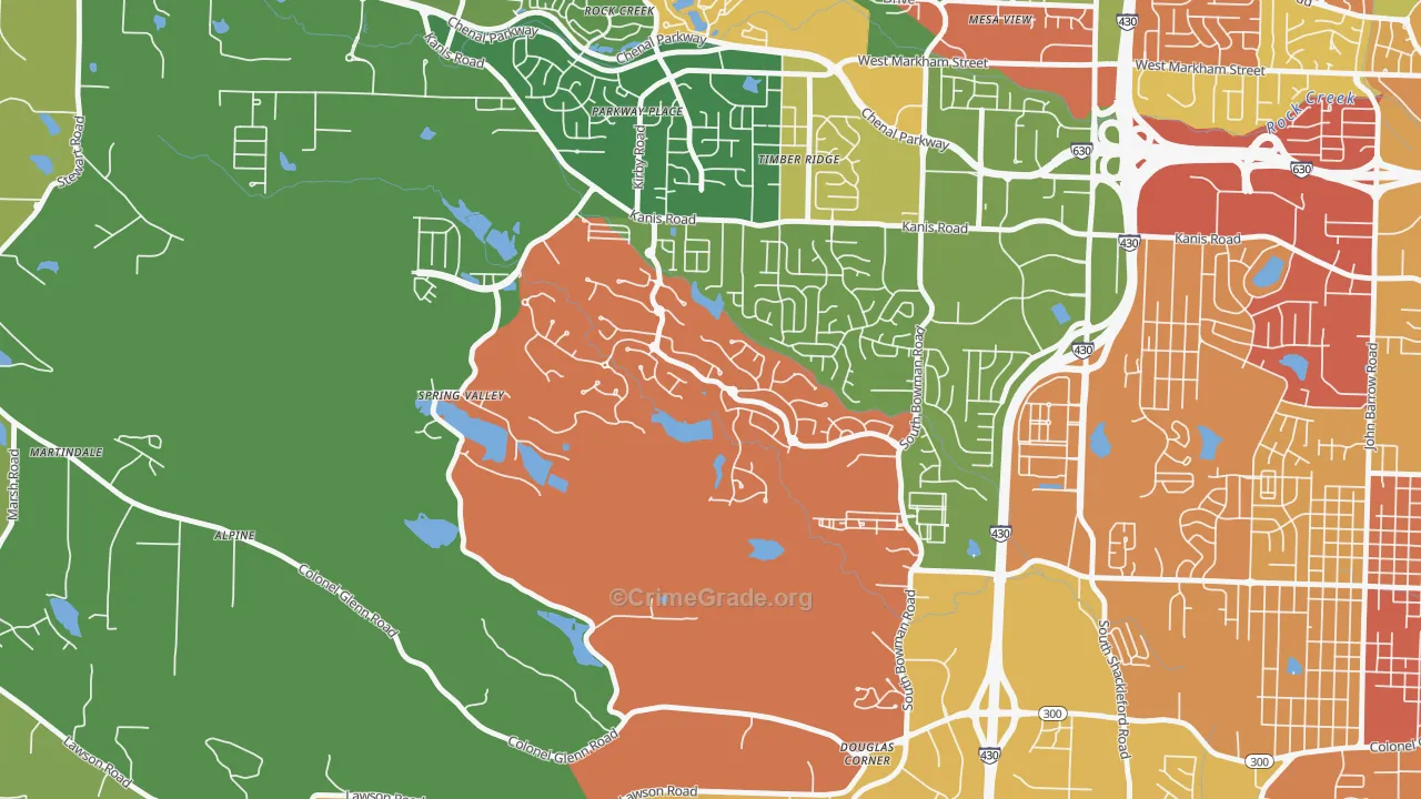 Woodland Edge, Little Rock, AR Map of Assault Rates