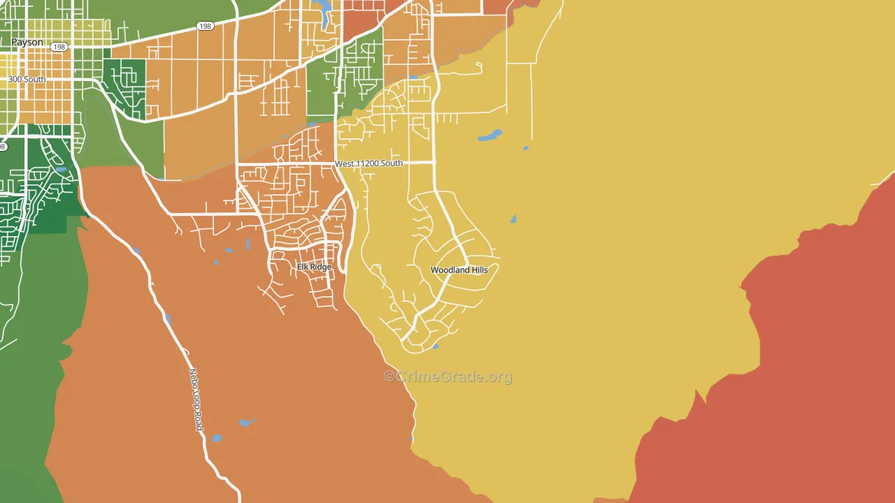 Woodland Hills, UT Map of Assault Rates