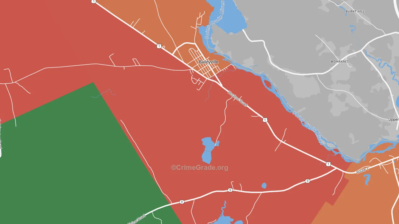 Woodland, ME Map of Assault Rates