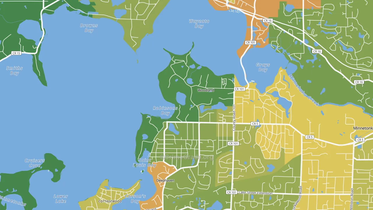 Woodland, MN Map of Assault Rates
