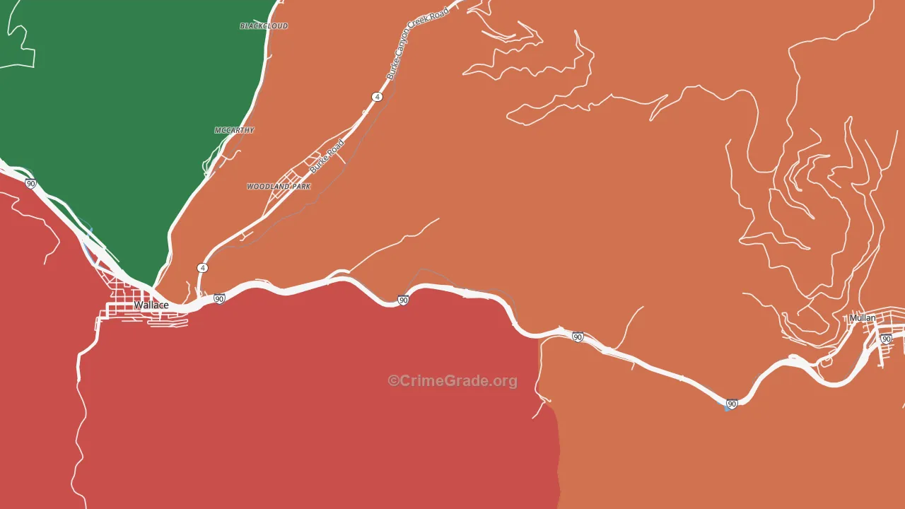 Woodland Park, ID Map of Assault Rates