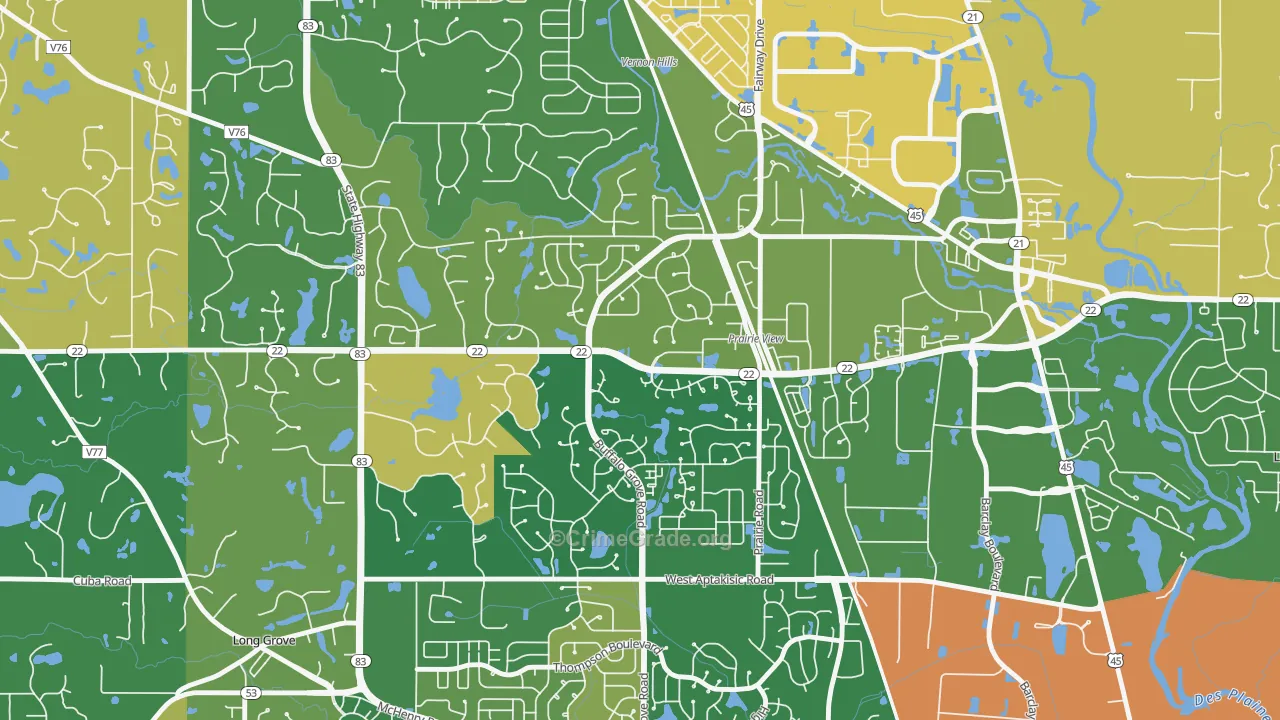 Woodlands at Fiore, Buffalo Grove, IL Map of Assault Rates