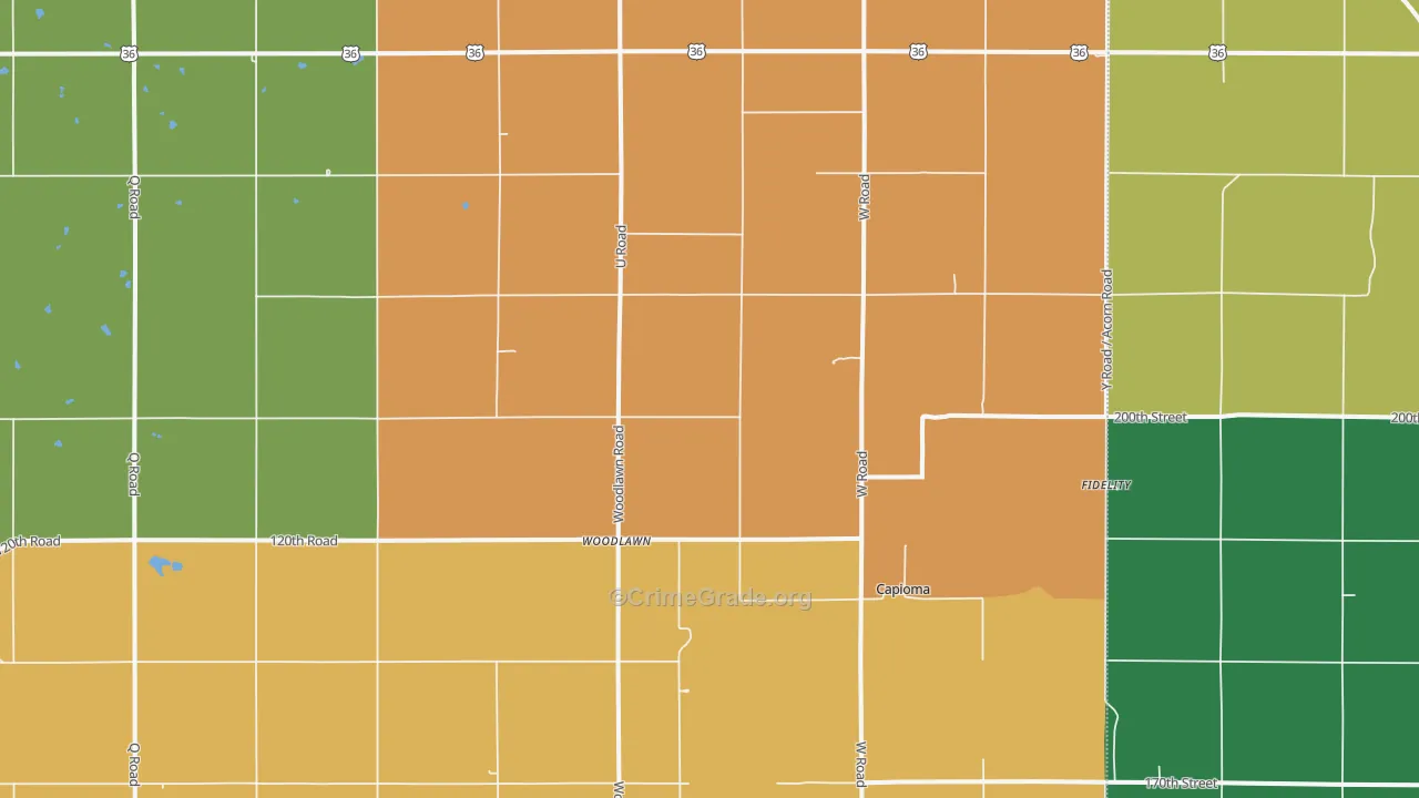 Woodlawn, KS Map of Assault Rates