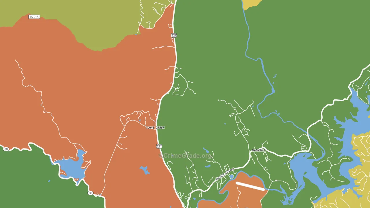 Woodlawn, NC Map of Assault Rates