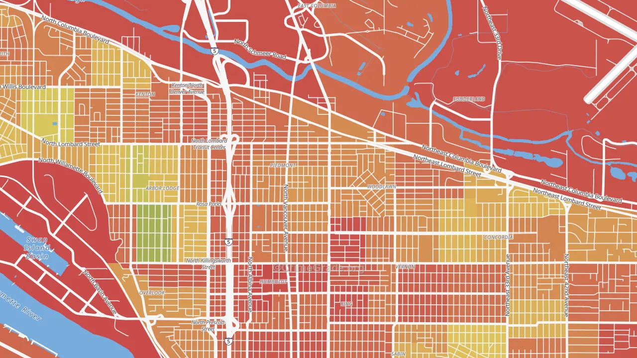 Woodlawn, Portland, OR Map of Assault Rates