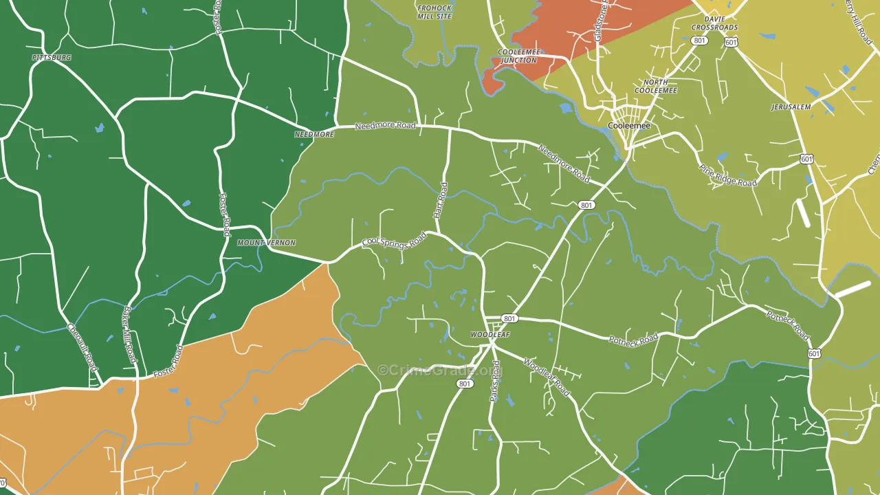Woodleaf, NC Map of Assault Rates