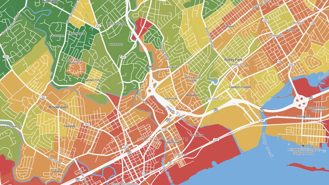 Woodlyn, PA Map of Assault Rates