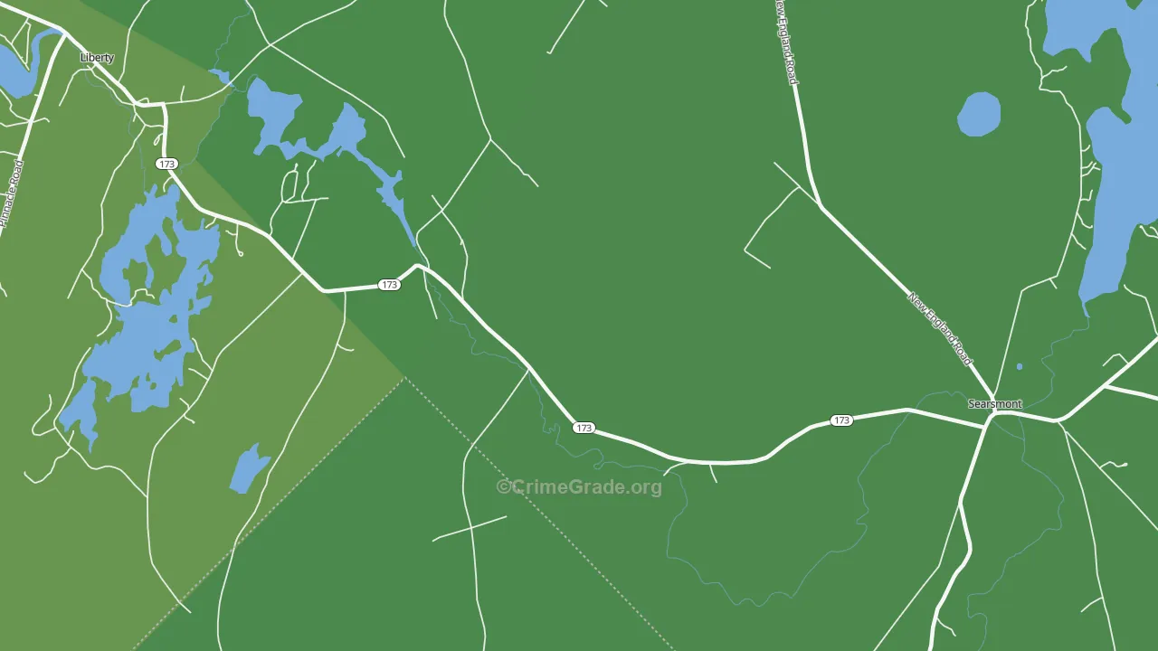 Woodmans Mills, ME Map of Assault Rates