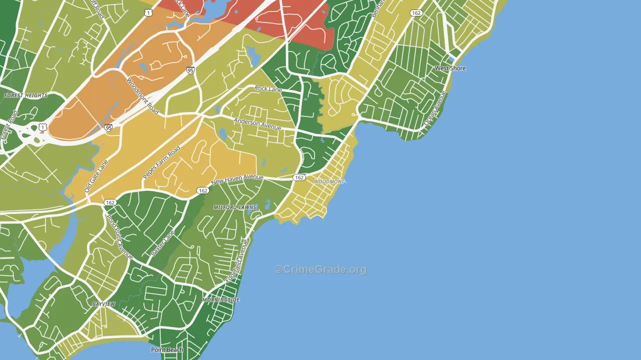 Woodmont, CT Map of Assault Rates