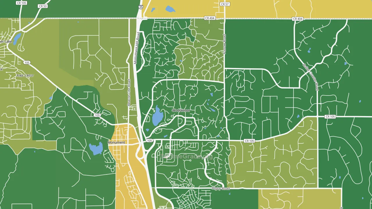 Woodmoor, CO Map of Assault Rates