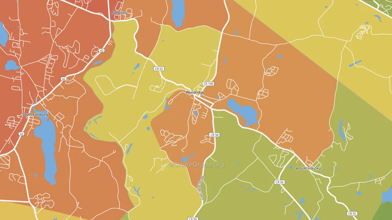 Woodridge, NY Map of Assault Rates