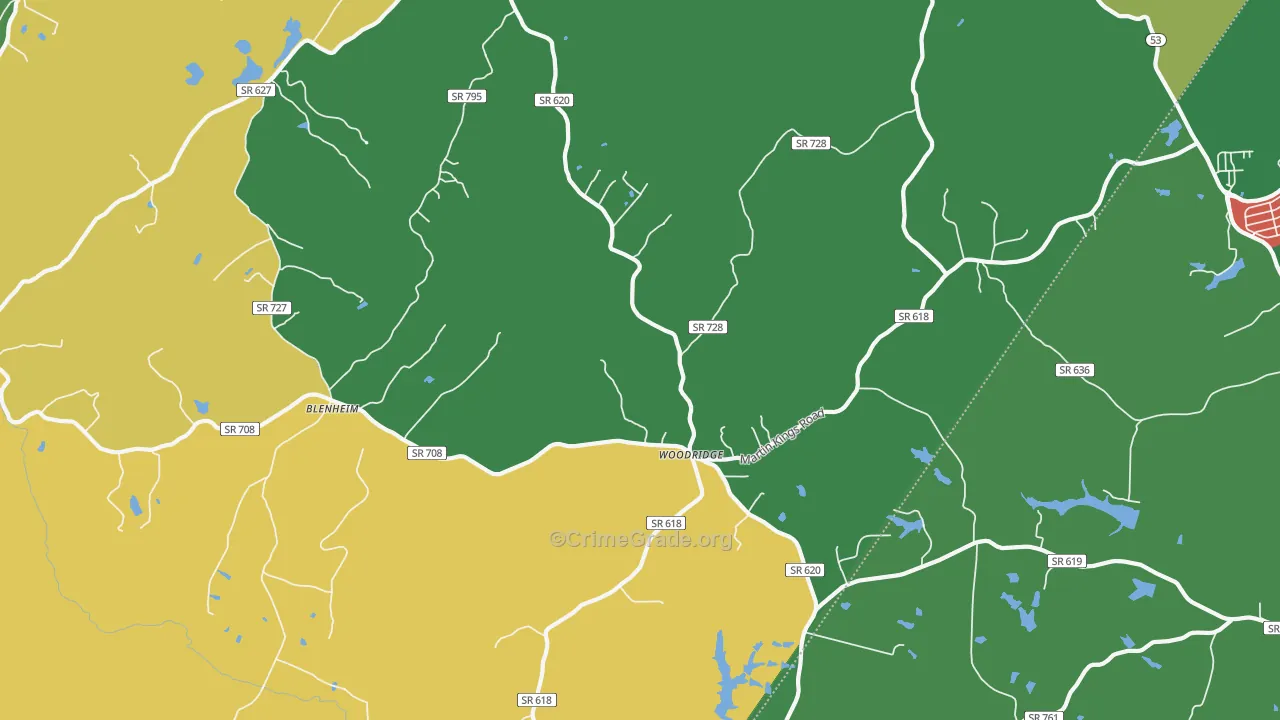 Woodridge, VA Map of Assault Rates
