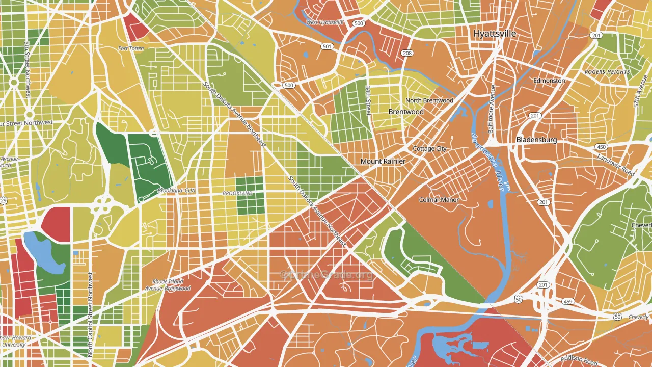 Woodridge, Washington, DC Map of Assault Rates