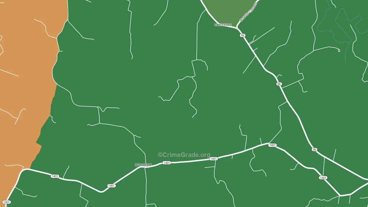 Woodrow, KY Map of Assault Rates