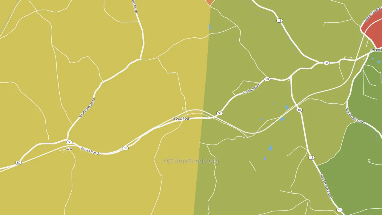 Woodrow, PA Map of Assault Rates
