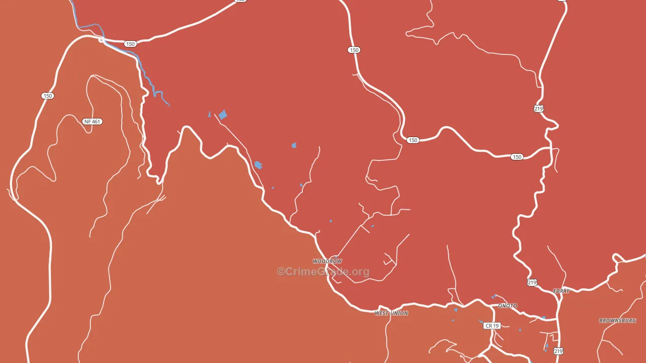 Woodrow, WV Map of Assault Rates