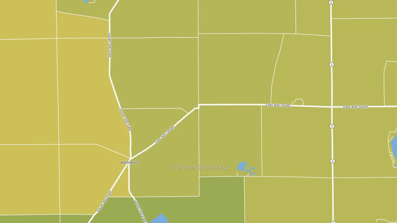 Woodruff, IN Map of Assault Rates