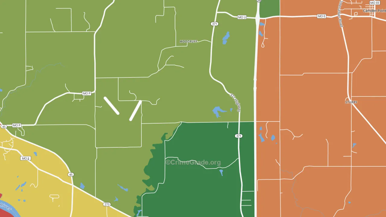 Woodruff, MO Map of Assault Rates