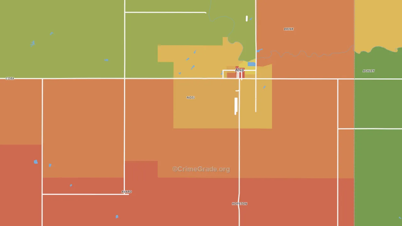 Woods County, OK Map of Assault Rates