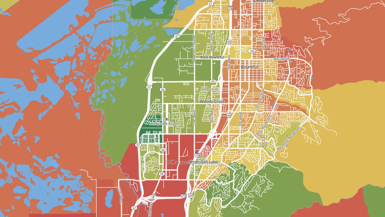 Woods Cross, UT Map of Assault Rates